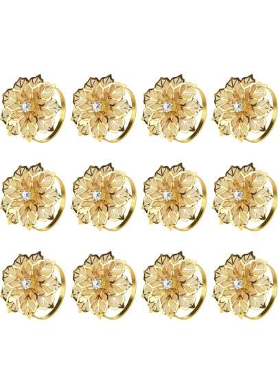 Gold Flower Napkin Ring