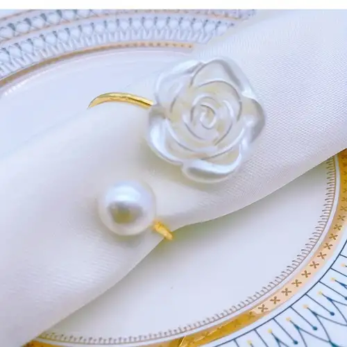 Floral Pearl Napkin Ring