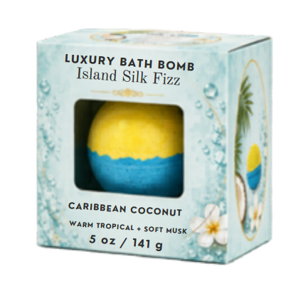 Island Silk Fizz – Caribbean Coconut Luxury Bath Bomb